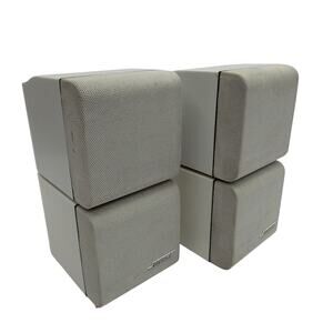 Bose Acoustimass Double Cube Satellite Speakers Pair White Tested Working